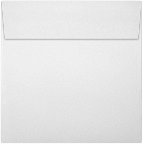 LUXPaper 6 1/4 x 6 1/4 Inch Bright White Square Invitation Envelopes, 70lb. Text, Peel & Press Seal, Pack of 50