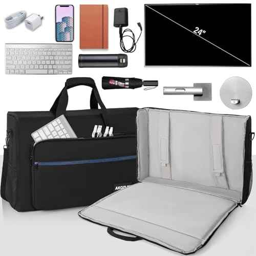 AKOZLIN LCD Screens/TVs Transport Tote Bag for 24" Displays Padded Monitor Carrying Case (NOT FOR IMAC) Travel Bag With Shoulder Strap Accessories Pocket