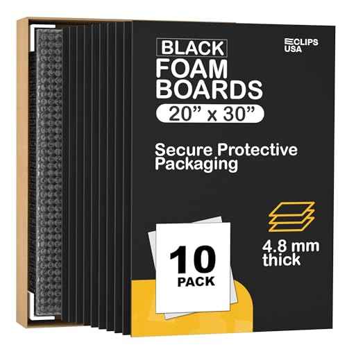Foam Board, 10 Pack Foam Board 20x30, Black Foam Board, Presentation Foam Board, Acid Free Mounting Board, Foam Core