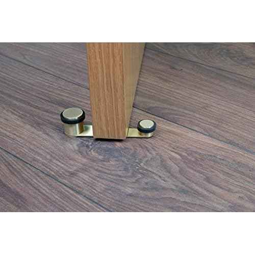 EVI Herrajes | Door Swivel Retainer Stop | Useful Hole 70 mm Thick | Black Rubber | Matte Finish Brass | Adhesive Fixing or with Screw+Dowel | Mod. I-152DUALLMT