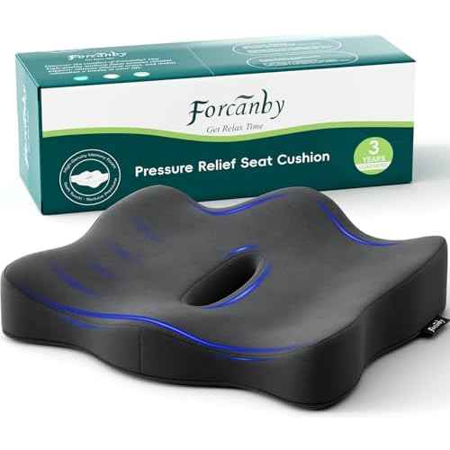 Seat Cushions for Office Chairs - Pressure Relief Seat Cushion - Car Seat Cushions for Pressure Relief, Tailbone Pain, Sciatica & Back Pain Relief for Office Chairs (Jet Black)