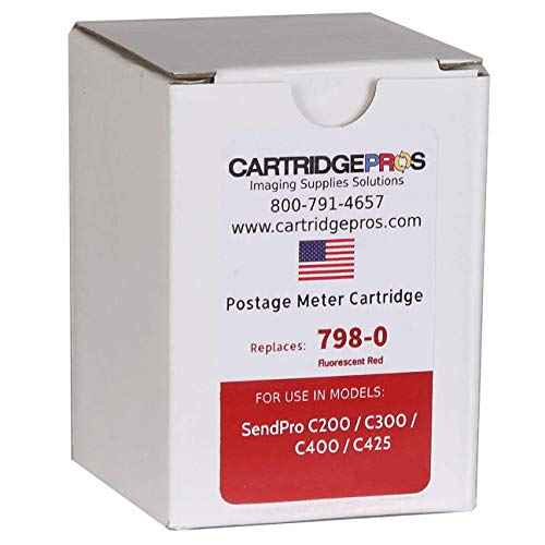 Compatible Ink Cartridge Replacement for SendPro C200, C300 and C400 Postage Meters, SL?798?0, Red, 2 Pack