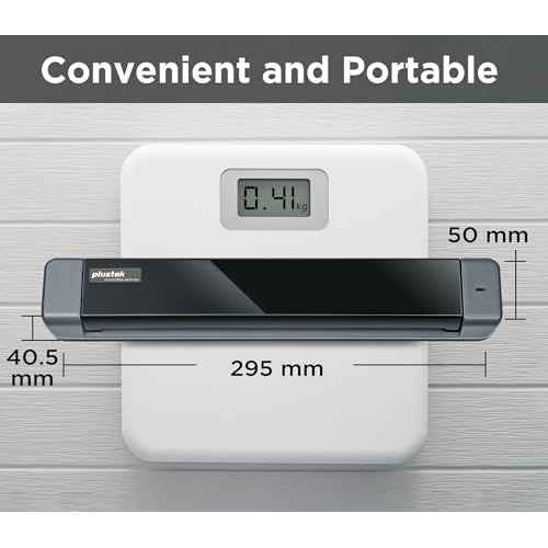 Plustek Mobile Scanner S410 Plus - Portable Sheet-Fed Document Scanner - for Windows 7 / 8 / 10 / 11, Featuring Button-Free Scanning with Included OCR Software