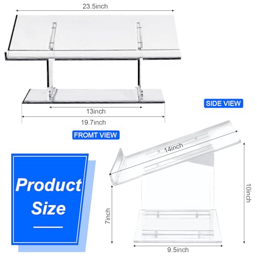 Clear Acrylic Tabletop Podium 23.5"w x 10"h x 14"d Teacher Podium for Classroom Assembled Removable Lectern Pulpit for Office Church