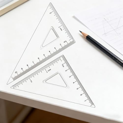 6-Piece Geometry Set with Compass, Protractor, Rulers for Students & Teachers