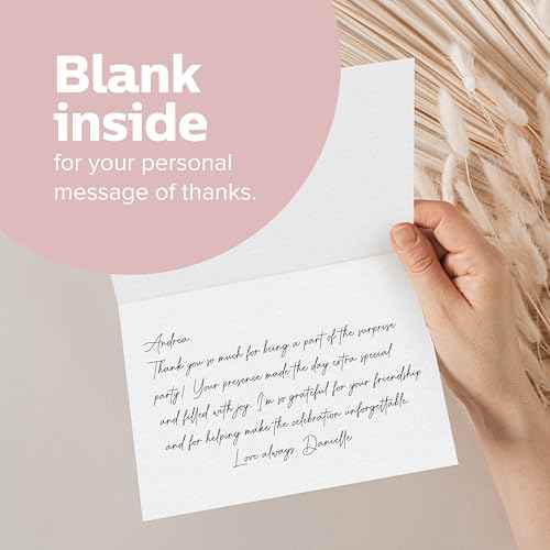 ThreeKin Thank You Cards with Envelopes - 25-Pack Folded 3.5 x 5" Cards for Weddings, Business, Holidays, Graduations & More | All-Occasion Stationery | Heavyweight Matte Cardstock, Blank Inside