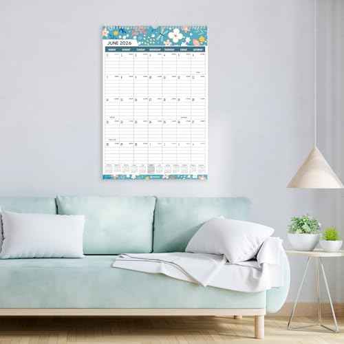 Wall Calendar 2025-2026, 21 Months Calendar Runs from October 2025 to June 2027 - Large 22.75" x 15.5" Vertical Monthly Calendar for Office, Home, or School, Seasons Pattern