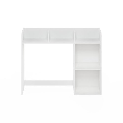 Furinno Classic Desktop Bookshelf Storage Hutch, Desk Organizer with 5 Shelves, White