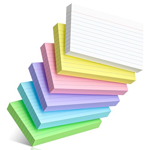 Nichela 3x5 Inch Multi-Color 300 Count Ruled Index Cards for Study Office and Home