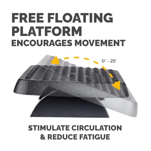 Fellowes 48121 Standard Foot Rest Graphite, 3.75 x 17.63 x 13.13 in – dual-height, tilting platform