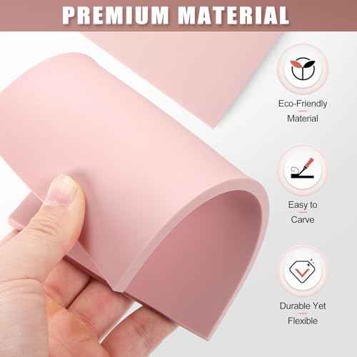 Linoleum Blocks for Printmaking Supplies - 6PCS 4¡±x6¡±Rubber Linocut Block Printing Kit for Stamp Carving, Soft Relief Printing Linoleum for DIY Crafts & Art Projects