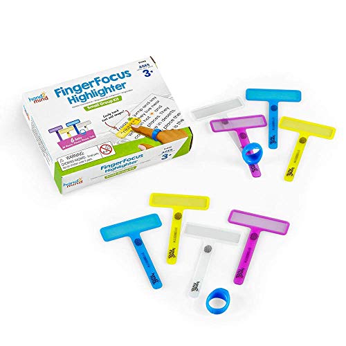 hand2mind FingerFocus Highlighter 6 Pack - Guided Reading & Dyslexia Tools for Kids