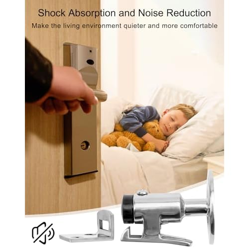 2PCS Door Stopper Catch Set Marine Grade 316 Stainless Steel, Heavy Door Holder Catch Hatch Stopper Soft Stop Keep Door Open Surface Mirror Reflection for Marine Doors Yacht Boat Ships Motorhome 1PCS