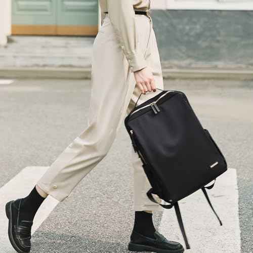 Stylish Laptop Backpack for Women Airline Approved Perfect for Work College and Travel Multi-Functional Casual Daypack Fits 15.6 Inch Notebook (Black)