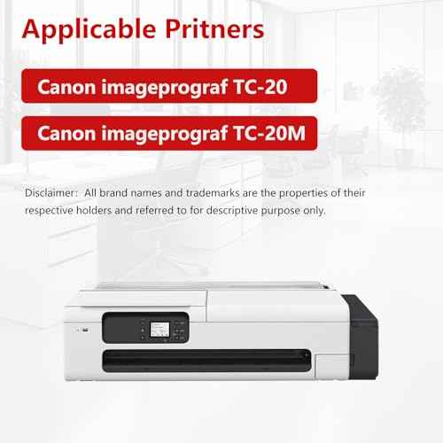 PFI-050 Ink Bottles Compatible for Canon imagePROGRAF TC-20, TC-20M Large Format Printer Replacement for PFI-050BK PFI-050C PFI-050M PFI-050Y (4Pcs, Black Cyan Magenta Yellow)