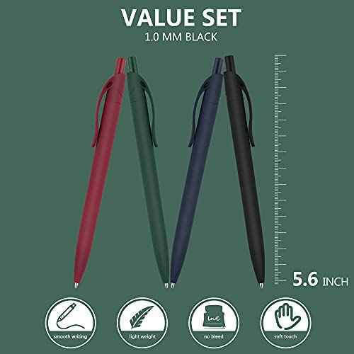 deegtran Pens Bulk, 200 Pack No Bleed Black Pens, Retractable Ballpoint Pens, Medium Point, Smooth Ink Pens, 1.0MM Black Ink