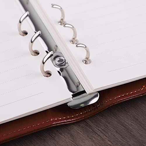 Antner A6 Binder 6 Ring Refillable Notebook Budget Planner for A6 Filler Paper, PU Leather Loose Leaf Personal Planner Wallet Money Organizer Cash Stuffing Binder with Magnetic Buckle Closure, Brown