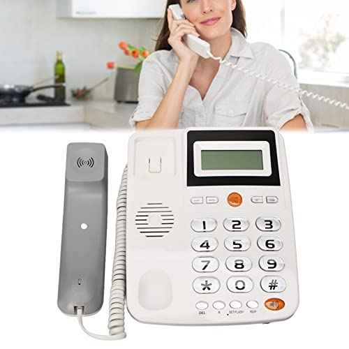 Large Corded Phone for Senior, Landline Telephone for Visually Hearing Impaired Elderly, with Caller ID, Speaker, Amplified HD Hands Call, Speed Dial
