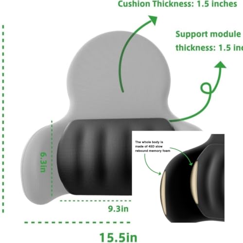 2025 Upgrade Lumbar Support Pillow for Office Chair Car Back Support Pillow 45D Slow Rebound Memory Foam Gaming Chair Desk Chair Back Cushion for Lower Back Pain Relief Dynamic Support Module