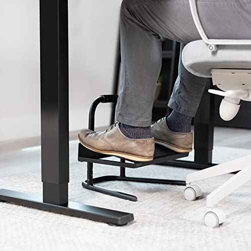 VIVO Ergonomic Height Adjustable Foot Rest Relief Platform, Elevated Stool for Comfortable Sit to Stand Workstation, Non-Slip Surface, Portable, Home Office Classroom Use, Black, STAND-FT01