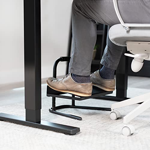 VIVO Black Ergonomic Height Adjustable Foot Rest Platform STAND-FT01