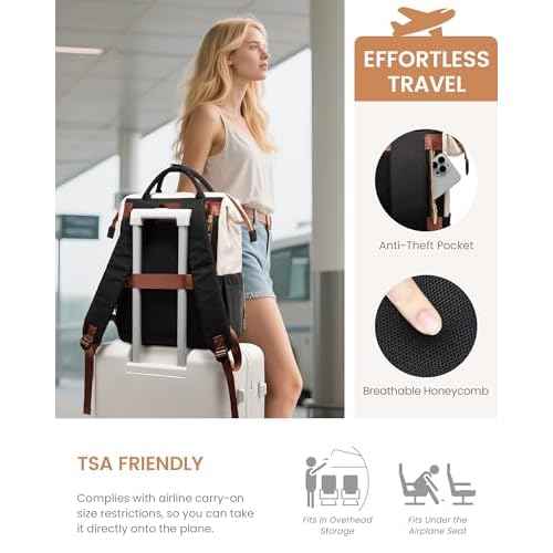 LOVEVOOK Puffer Backpack Purse for Women with 15.6 Inch Laptop Pocket, Nurse Teacher Work Bags for Gifts, Personal Item Travel Bag for College School, Cute Student Bookbag for Teen Girls Waterproof