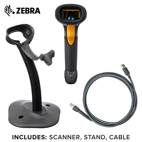 Symbol LS2208 Corded Handheld Barcode Scanner Kit with Gooseneck Stand - Twilight Black