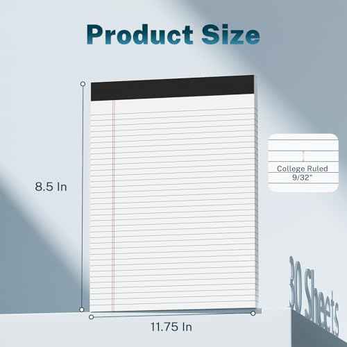 24 Pcs Legal Pads 8.5" x 11" College Ruled Note Pads 8.5 x 11.75 Inch Micro-Perforated Notepad 720 Sheets in Total Lined Writing Paper Notebook for Office, School Supplies & To-Do Lists 30 Sheets/Pad