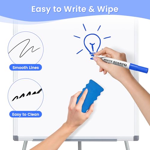 MAKELLO Portable Whiteboard Stand 36x24 inch Magnetic Easel with Adjustable Height