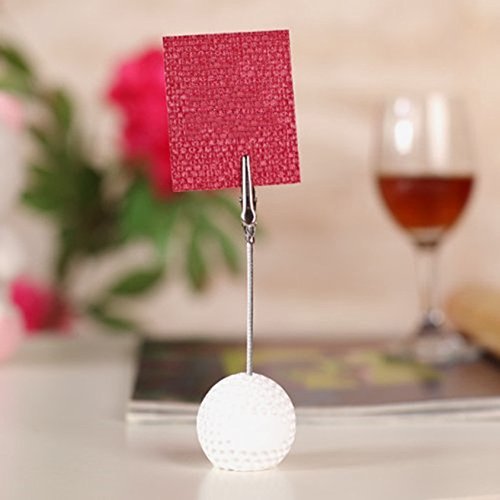 Xiaoyztan Golfball Clip for Table, Place Card Stand Holder, 5 Inch Height Memo Clip, Number Card Holder, Name Card Table Stand Decorations for Home Office Desk Sports Party Wedding Ceremony, 5 Pcs