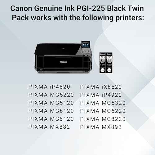 Canon PGI-225 Genuine Black Twin Pack, Compatible with iP4820, MG5220, MG5120, MG6120, MG8120, MX882, iX6520, iP4920, MG5320, MG6220, MG8220, and MX892 Printers