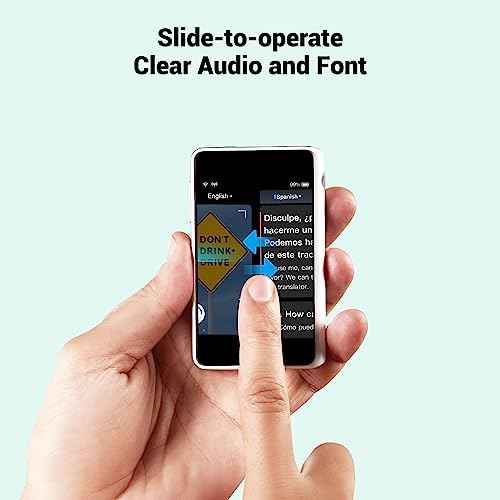 Timekettle, Fluentalk T1 Mini Translator Device No WiFi Needed, Built in 1-Year Global Mobile Data, Supports 40 Languages and Photo Translation, Instant Language Translator for Travelling White