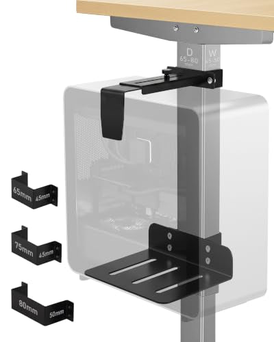 TOPSKY Under Desk PC Mount 50 lb Capacity for Standing Desks - No Drill