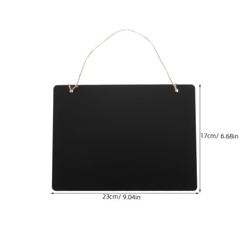 SHINEOFI Hanging Chalkboard Sign, Double-Sided Erasable Blackboard Wall Decor with String, 9.05 x 6.69 Inch, Black Density Board for Daily Use