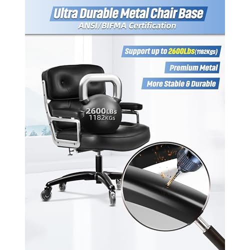 Sytopia 28" Heavy-Duty Office Chair Base Replacement with Wheels (Set of 5), Metal Base with Casters, Total Height: 7.5" (18.9 cm), Compatible with 2" Gas Cylinder