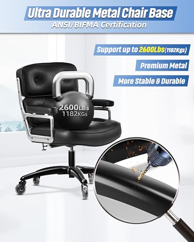 28" Heavy-Duty Office Chair Base Replacement with Wheels (Set of 5), Metal Base with Casters, Total Height: 7.5" (18.9 cm), Compatible with 2" Gas Cylinder