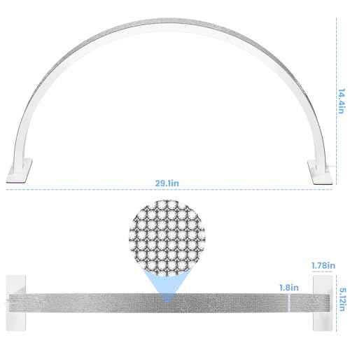 Large Half Moon Light for Nail Desk, 30" 48W Professionals Led Light, Desk Lamp for Lash Eyelash Extension,Makeup Desk lamp,Color Temperature 2700K-6000K, Salon&Home(Crystal Diamond)