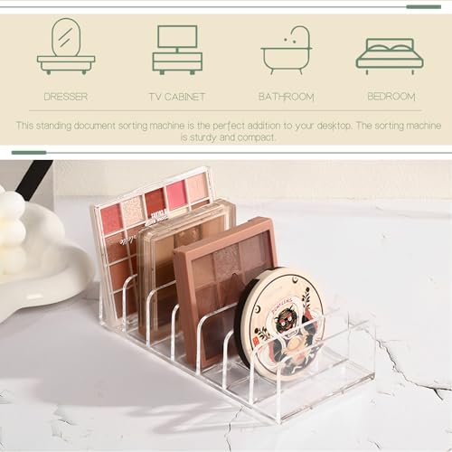 Transparent Acrylic Mail Organizer - 2 Pack with 7 Compartments for Letter, Card, and Cosmetic Storage