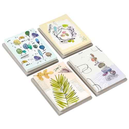 Hallmark Nature Note Card Assortment (48 Blank Cards with Envelopes) Artistic Trees, Leaves, Birds, Rocks