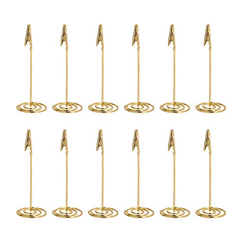 Gold 12pcs Table Card Holders with Base – Wedding & Event Place Card Clips