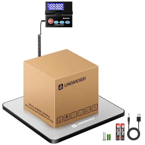 Shipping Postal Scale 440lb,Commercial Weight Scale for Packages,Postage,Luggage,Small Business, Mail, Warehouse, Home, Battery & Charging Cable Included
