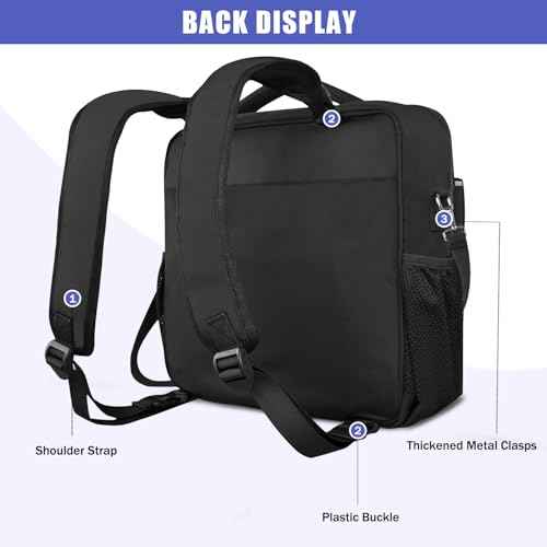3 Ring Zipper Binder 700-Sheet Zipper Binder Detachable Backpack Straps & Shoulder 14 Inch Laptop for School and Office (Black)