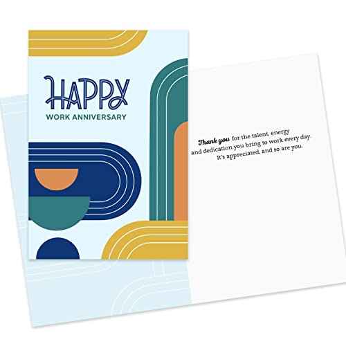 Hallmark Business 25 Pack Bulk Assorted Work Anniversary Cards (Fun & Professional)