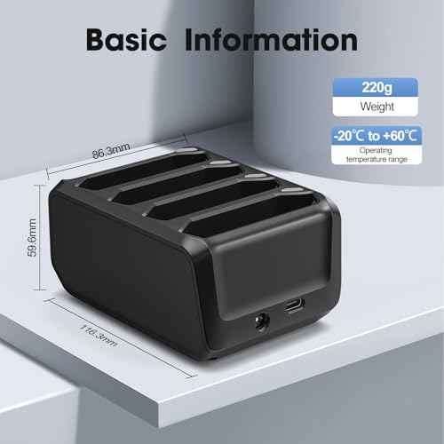 Battery Charger for Zebra Symbol TC70 TC72 TC75 TC77 TC700h TC700k TC720l TC75x TC75EK TC75AH TC75GK TC700H TC700K TC77HL, 4-Slot Charging Cradle Charging Accessories for Scanner
