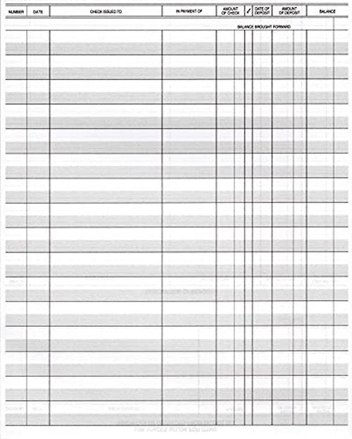 Pack of 5 Premium Check Registers for Deskbook Checks, Secretary Desk Register, Size: 6 3/8 x 8 1/4