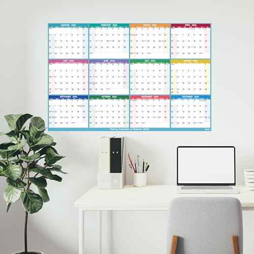 2026 Dry Erase Calendar ? Large Yearly Wall calendar 2026, 38.2'' x 25.2'', 2-Side Reversible Calendar 2026, Vertical/Horizontal, Jan 2026 ? Dec 2026, 2026 Wall Calendar Dry Erase with Notes, Stickers