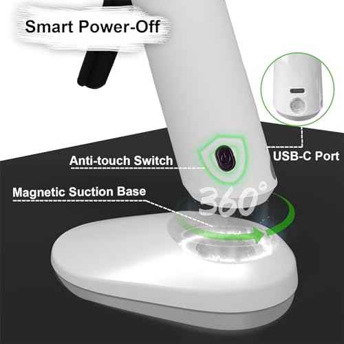 MONVICT Cordless Hot Melt Glue Gun, Smart Power-Off with 2.2 Ah Built-in Battery USB-C Rechargeable Mini Glue Gun Kit, 40 Pcs Glue Sticks, 10 Pcs Craft sticks, Carrying Case for DIY Craft Gift, White
