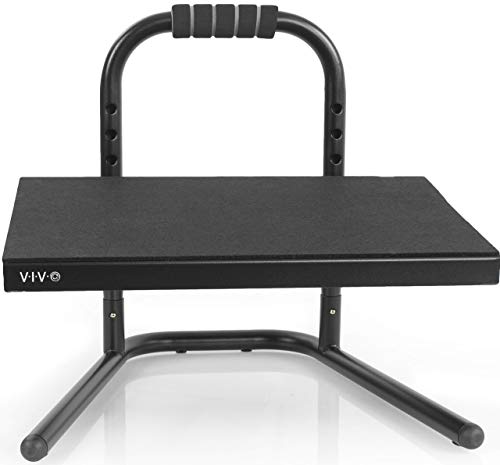 VIVO Black Ergonomic Height Adjustable Foot Rest Platform STAND-FT01