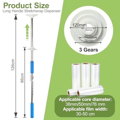 2pcs Stretch Film Dispenser Pole Holder, for Industrial Grade and
