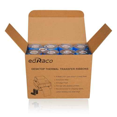 8 Rolls Desktop Thermal Transfer Ribbons -Enhanced Wax, 4.33" x 298'(110mm x 91m), 0.5¡± Core, for Zebra Desktop Printer